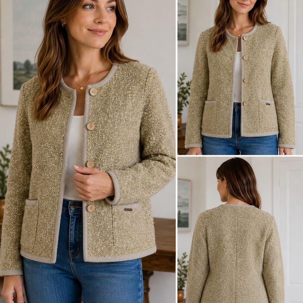 Geiger Women's Gold and Cream Tailored-jackets